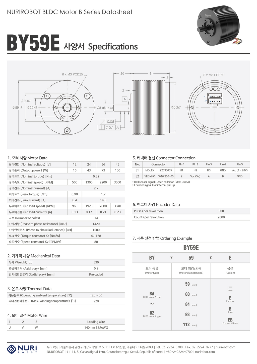 NuriRobot BLDC Motor Encoder BY59E
