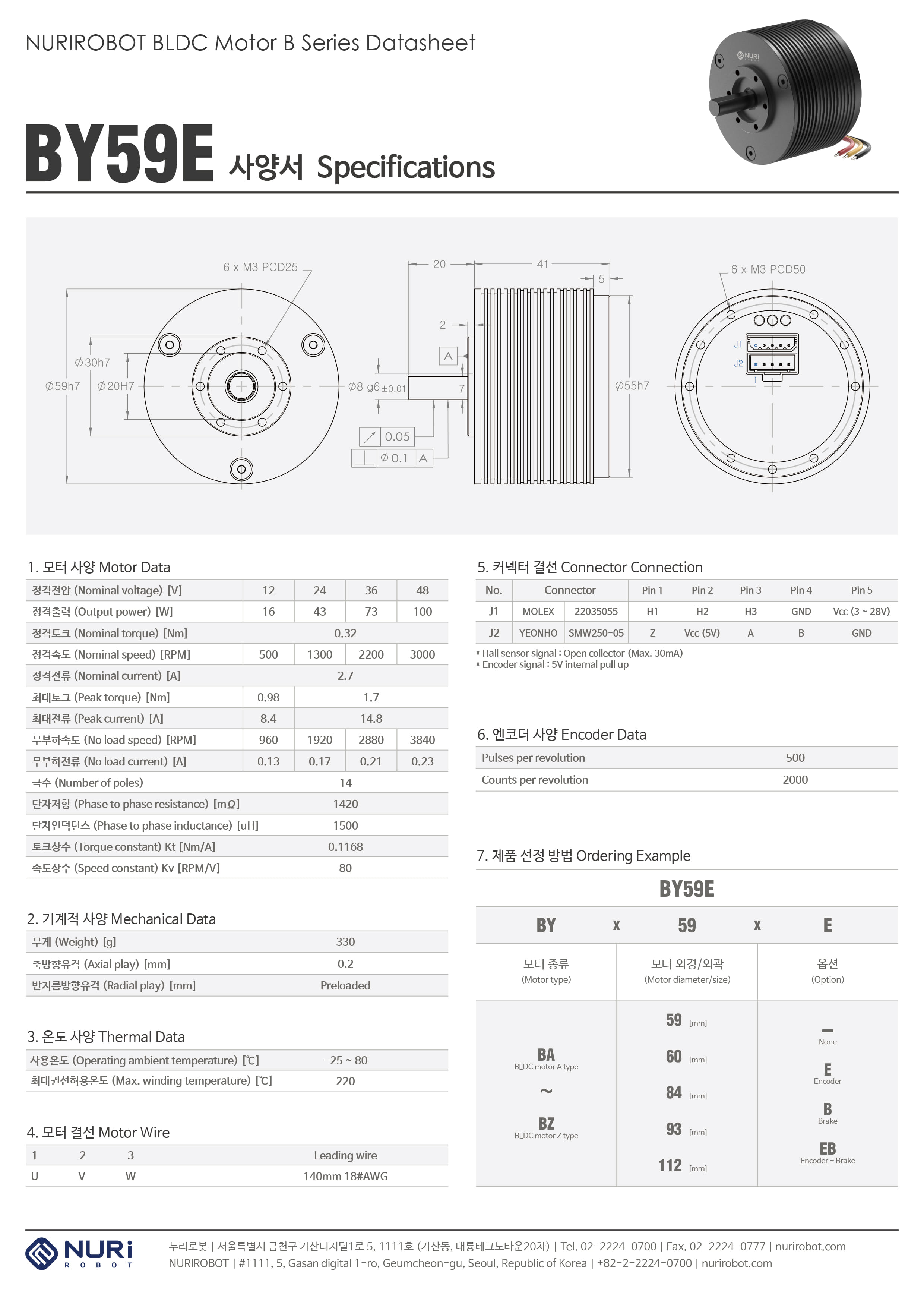 NuriRobot BLDC Motor Encoder BY59E